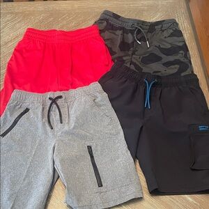 Kids Multi-Pack Shorts - Red, Gray, Black, Camouflage